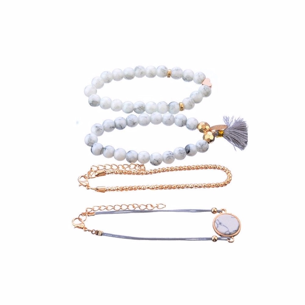 'Dreamcatcher' 4-piece Marble Bead Bracelet Set - Picture 5 of 6